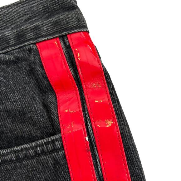 Rag & Bone Straight Jean Washed Black Red Side Stripe 24 - Picture 13 of 13